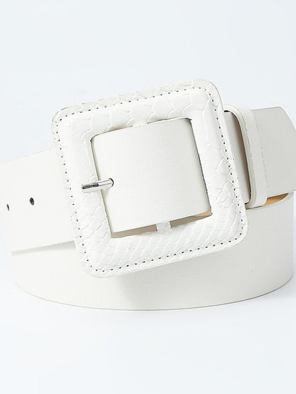 Unisex PU Buckle Belt PU Leather Prong Buckle Plain Classic Casual Party Work Violet Black White Pink for Women