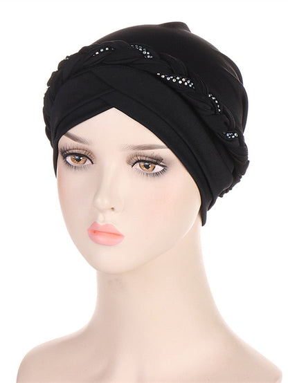 Comfortable Turban Cap for Women Soft Stretch Braid Muslim Hats Female Inner Hijab Caps Indian Bonnet Wrap Head Scarf for Women