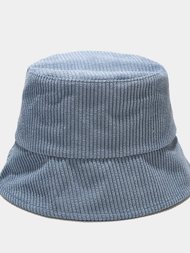 Fall Winter Classic Corduroy Bucket Hat Outdoor Panama Harajuku Style Fishing Bucket Hats For Female Male Unisex  Casual Solid Cap for Women