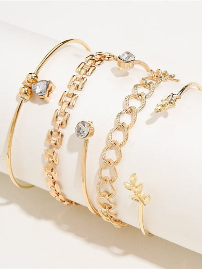 Cuff Bracelet Heart Heart Punk Fashion Statement Polyamide Bracelet Jewelry Silver / Gold For Office Sport Gift Daily Date for Women