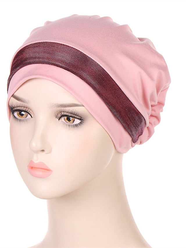 Soft Stretchy Under Scarf Cap for Women Soild Color Inner Hijab Bonnet Muslim Under Hijab Turban Hat for Women