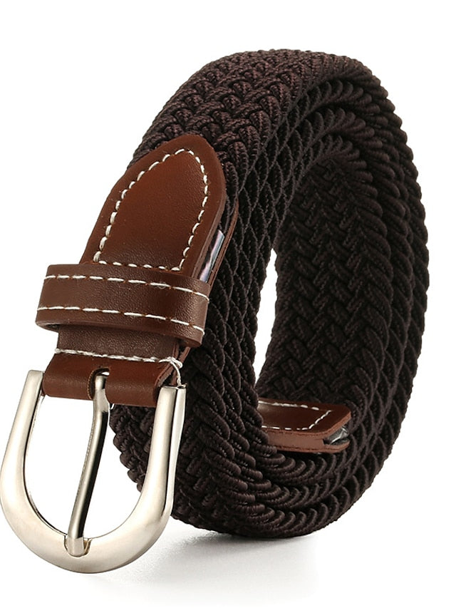 Men's Web Belt Canvas Buckle Free Plain Classic Casual Work Daily Black Blue Green Dark Blue for Women