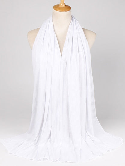 Multiple Colors Plain Solid Wrinkle Maxi Jersey Hijab Shawl Wrap Elastic Foulards Sjaal Arab Snood Islamic Muslim Headband 180*80Cm for Women