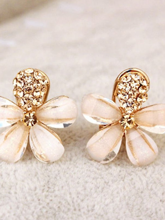 1 Pair Stud Earrings Ear Clips For AAA Cubic Zirconia Daily Date Alloy Classic Fashion for Women