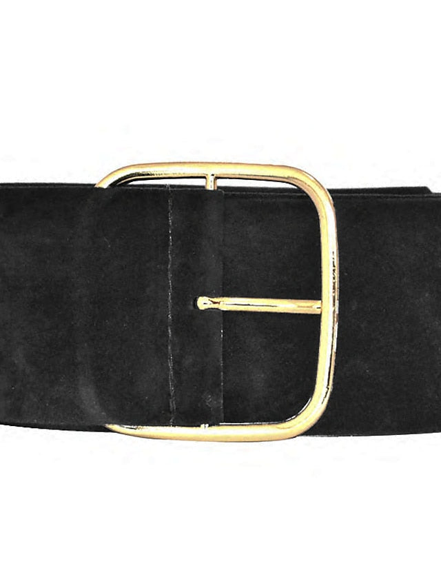 Belt Flannel Black Wine Khaki Wide Belt Street Prom Pure Color for Women