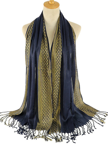 Plain Fashion Print Glitter Tassels Plaid Stripe Scarf Long Hijab Muslim Scarves/scarf for Women