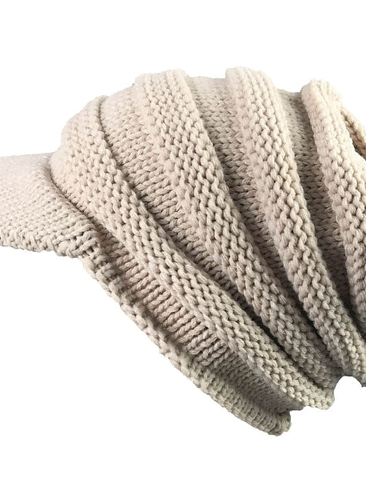 Hat Beanie / Slouchy Black Beige Coffee Outdoor Home Street Knitted Pure Color Portable Windproof Comfort for Women