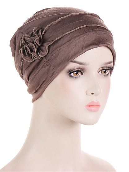 Women Turban Hat African Turban Covers Vintage Plain Head Wraps Soft Beanie Hat Headwear for Female for Women