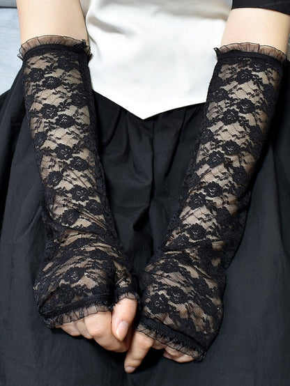 Fingerless Gloves Party / Evening Daily Flower / Plants Lace Sexy Lolita Wedding Casual / Daily 1 Pair for Women