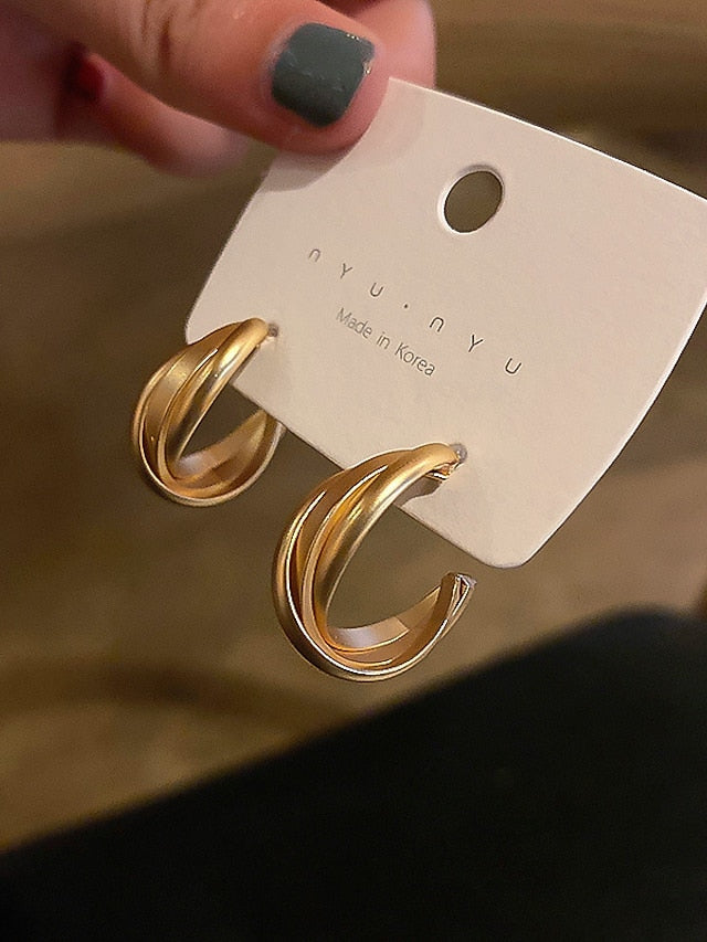 1 Pair Hoop Earrings For Birthday Gift Prom Imitation Pearl Alloy Drop Fashion for Women