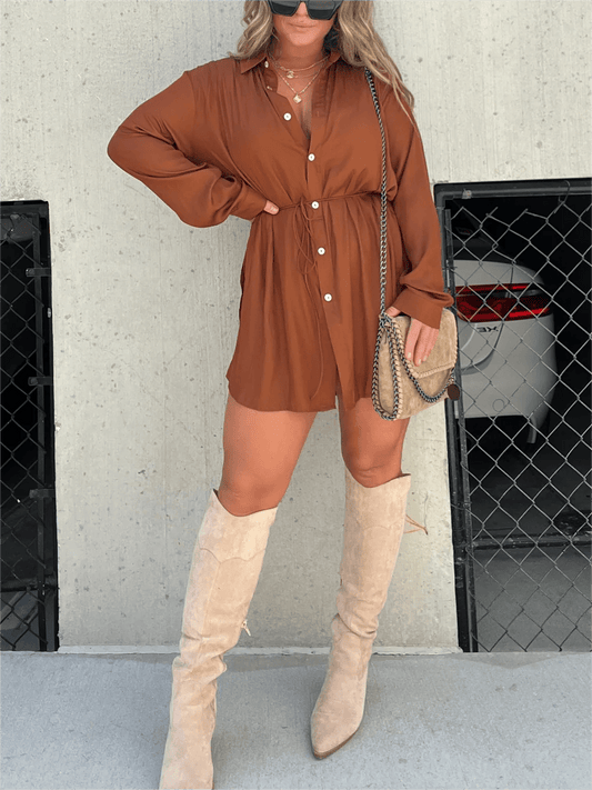 Olwen - Camisa larga y pantalón corto - Estilo chic y moderno - Ideal para verano