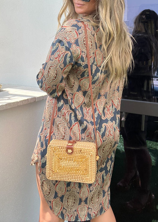 Natural-Harmony Rattan Crossbody