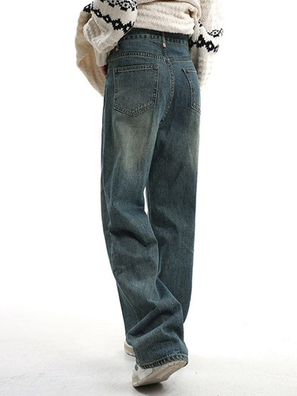 Patchwork Straight Boyfriend Jeans