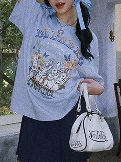Sunny Bunny Short Sleeve Oversized Tee