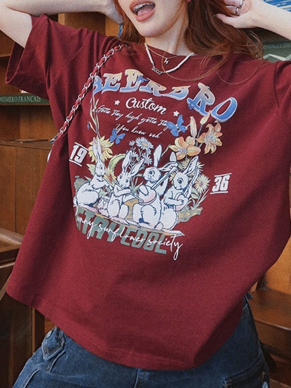 Sunny Bunny Short Sleeve Oversized Tee