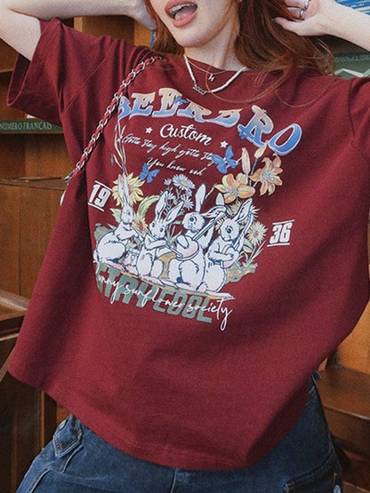 Sunny Bunny Short Sleeve Oversized Tee