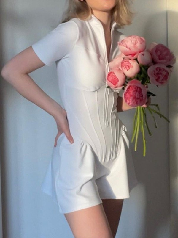 Round Neck Bodysuit Romper