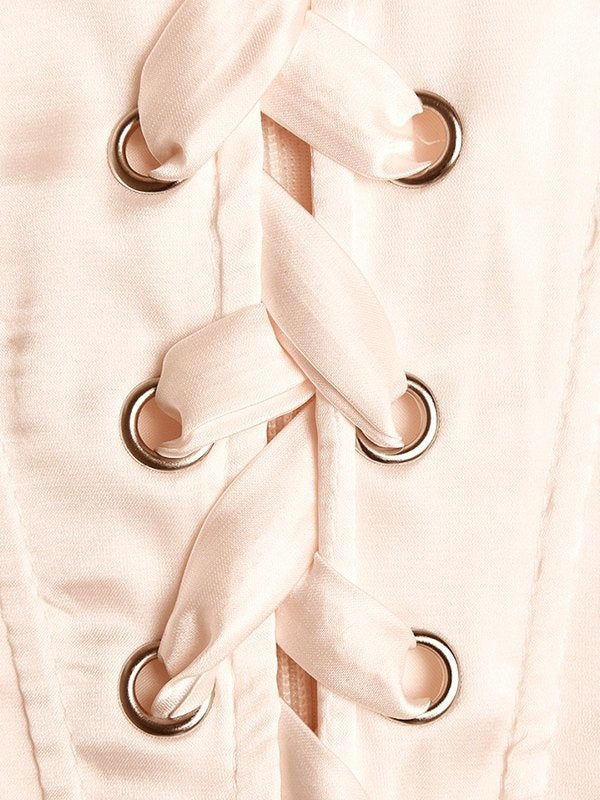 Strappy Strapless Ruffle Dress