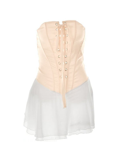 Strappy Strapless Ruffle Dress