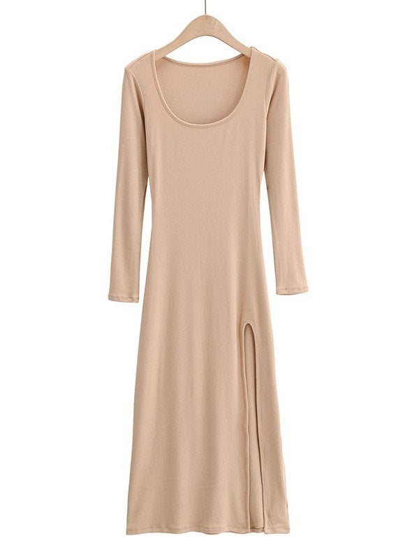 Long Sleeve Ribbed Maxi Dress