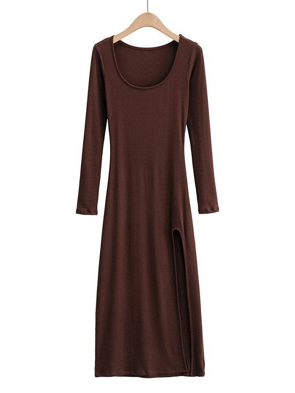 Long Sleeve Ribbed Maxi Dress