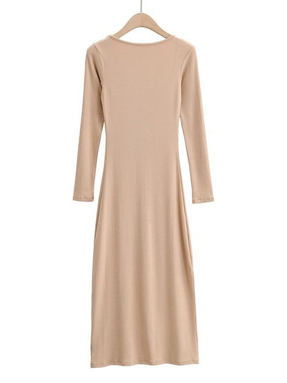 Long Sleeve Ribbed Maxi Dress