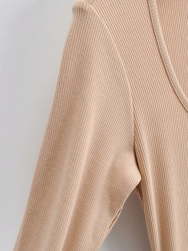 Long Sleeve Ribbed Maxi Dress