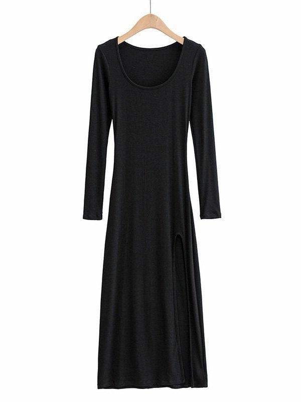 Long Sleeve Ribbed Maxi Dress