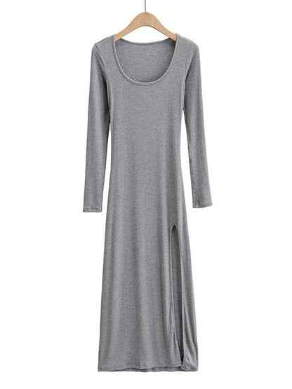 Long Sleeve Ribbed Maxi Dress