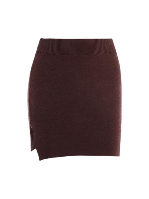 Y2K Split Knit Mini Skirt