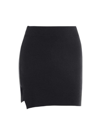 Y2K Split Knit Mini Skirt