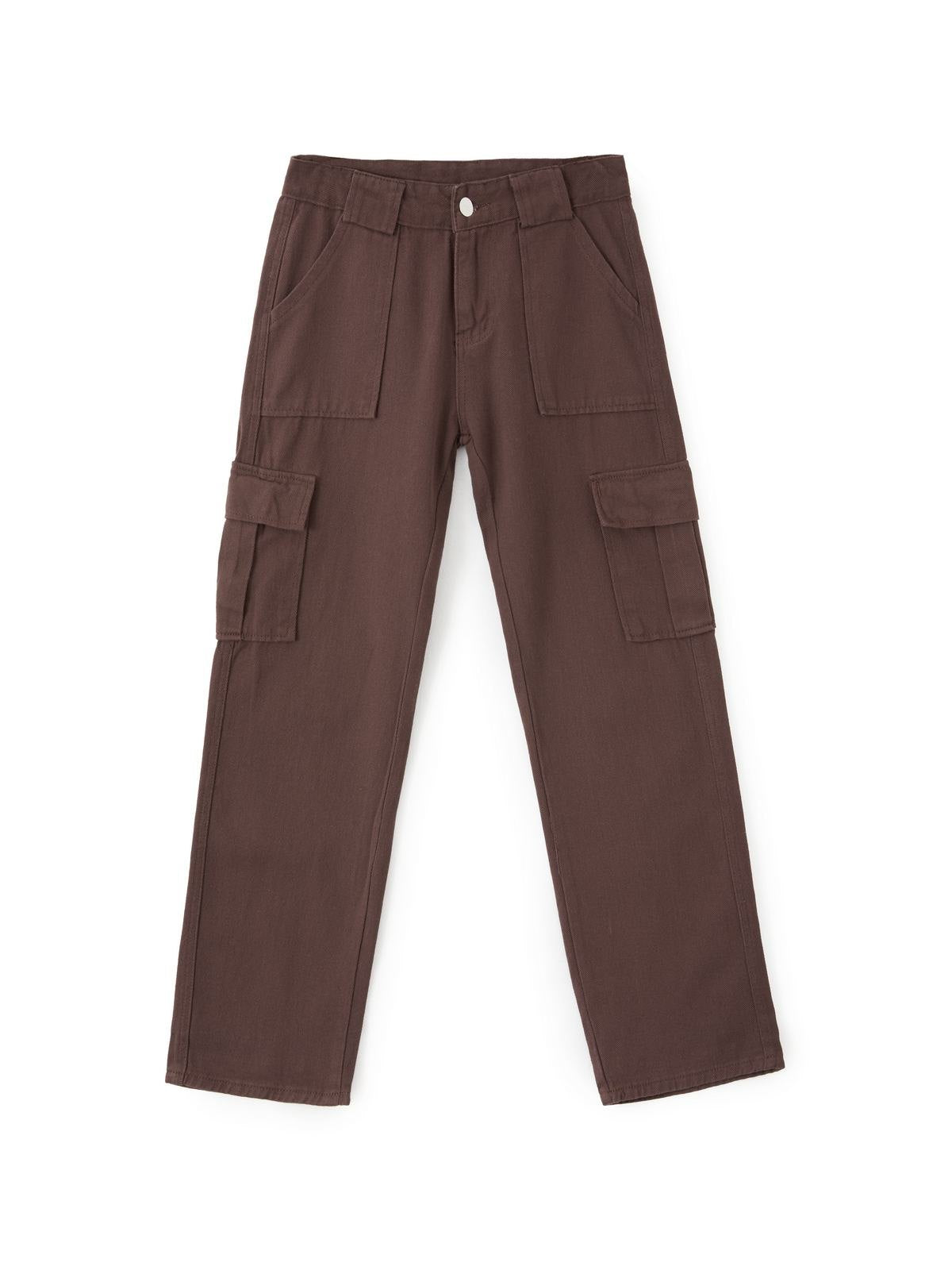 Vintage Wash Brown Baggy Cargo Jeans