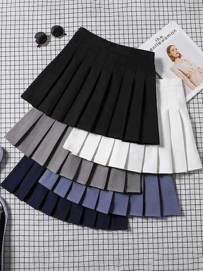Wool Blend Pleated Mini Skirt