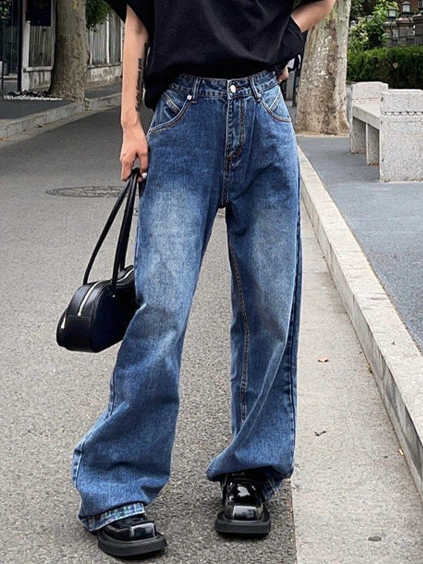 Blue Faded Denim Boyfriend Jeans
