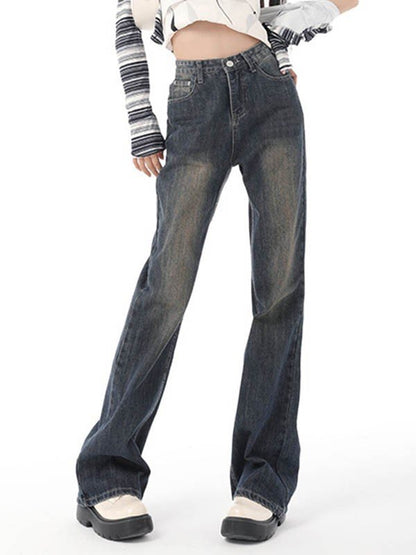 90s Faded Denim Flare Jeans