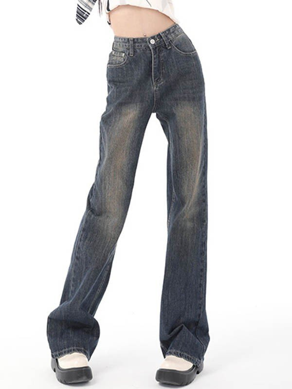 90s Faded Denim Flare Jeans