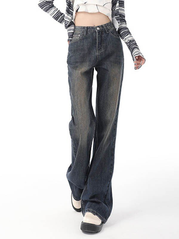 90s Faded Denim Flare Jeans