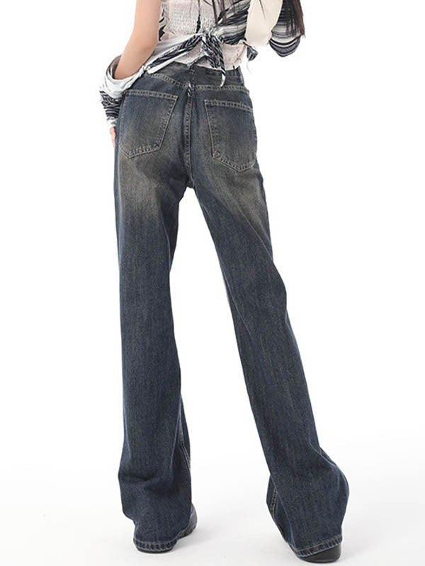 90s Faded Denim Flare Jeans