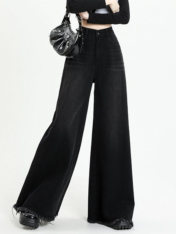 Distressed Vintage Black Flare Jeans