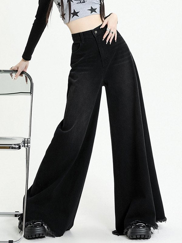 Distressed Vintage Black Flare Jeans