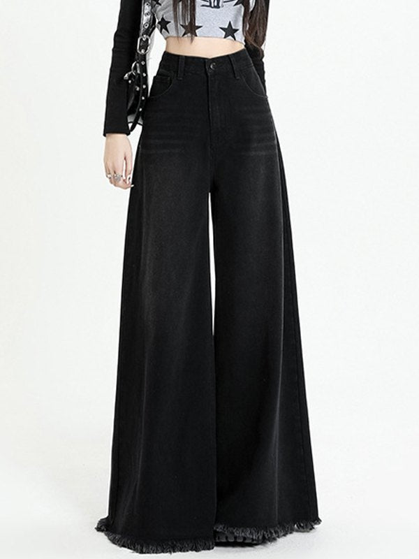 Distressed Vintage Black Flare Jeans