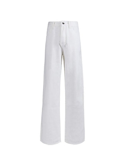 Basic White Denim Boyfriend Jeans