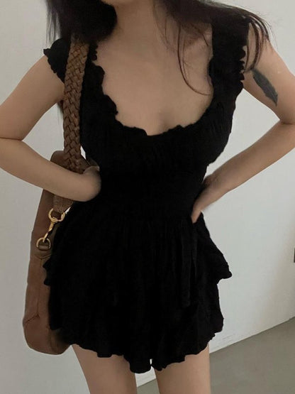 Princess Slanted Shoulders Rompers