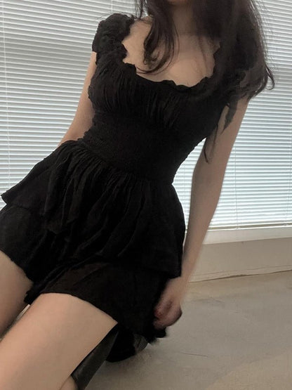 Princess Slanted Shoulders Rompers