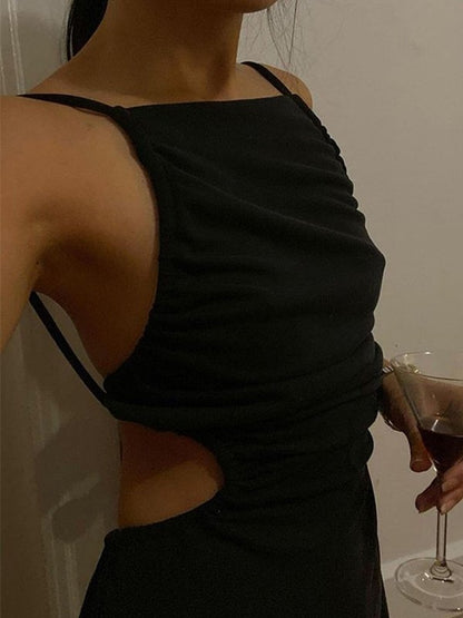 Knit Square Neck Slip Maxi Dresses