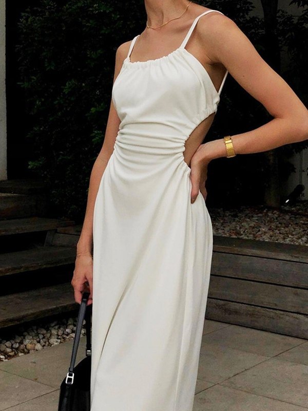 Knit Square Neck Slip Maxi Dresses