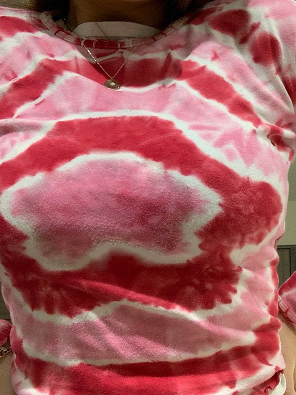 Y2k Tie Dye Long Sleeve Crop Top