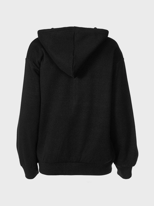 Rhinestone Letter Graphic Hoodie