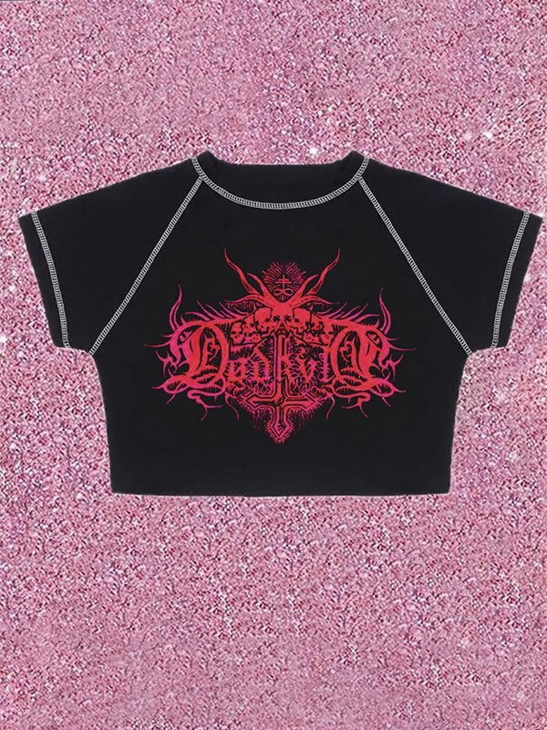 Skull Power Printed Crop Top