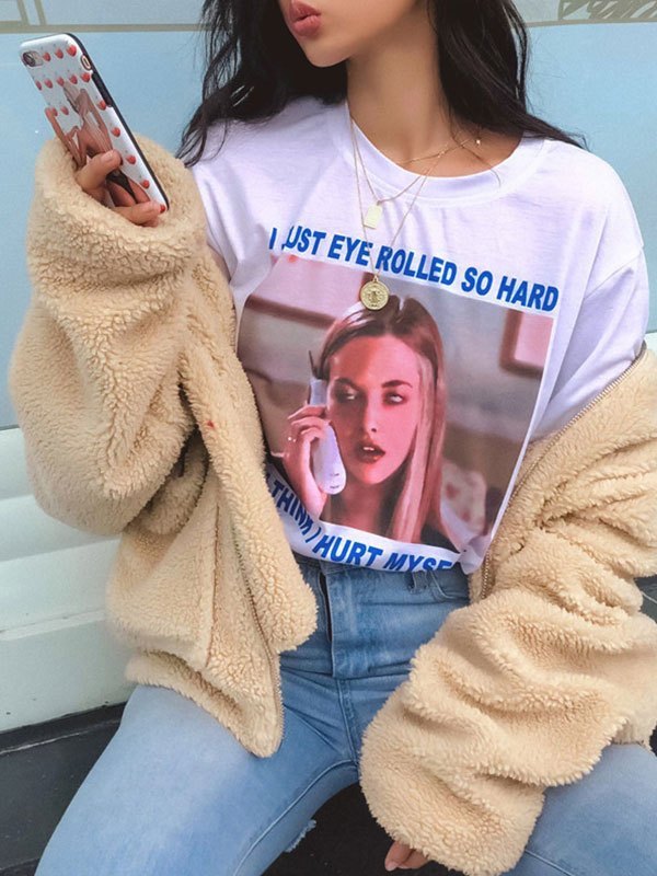 Emo Grunge Printed Oversized Tee